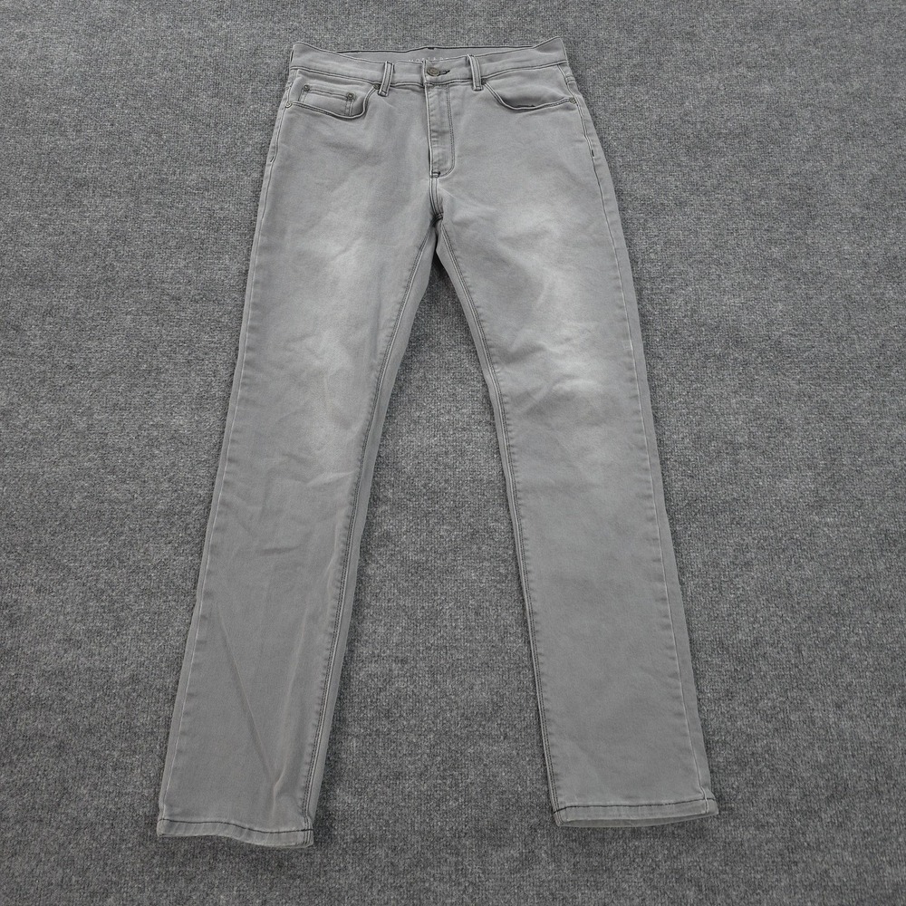 Mott & Bow Jeans Mens 31x32 Gray Slim Straight Stone Wash Denim Casual Preppy